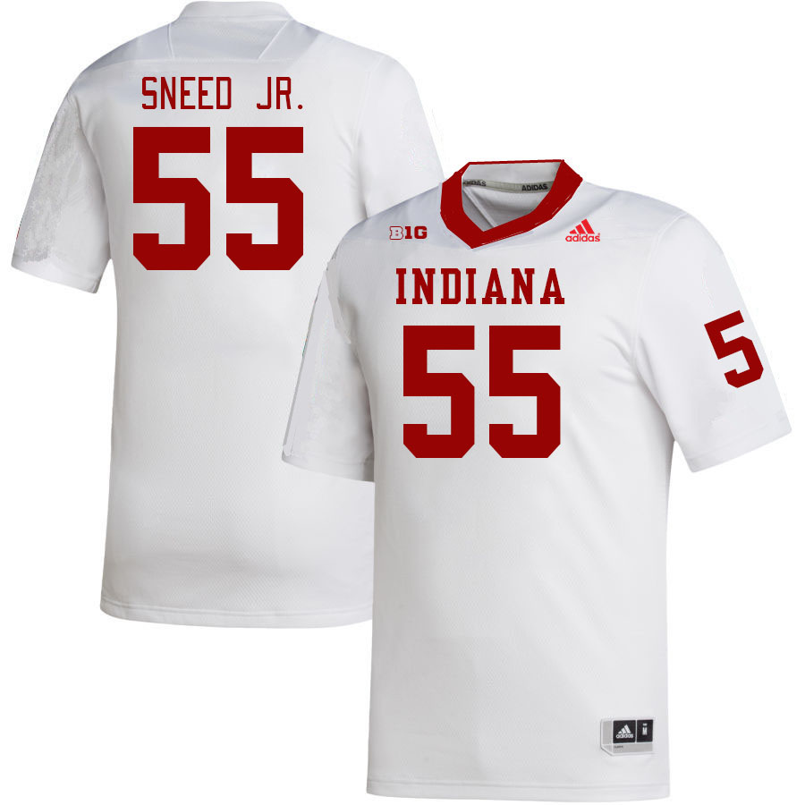 Men #55 Venson Sneed Jr. Indiana Hoosiers College Football Jerseys Stitched-White